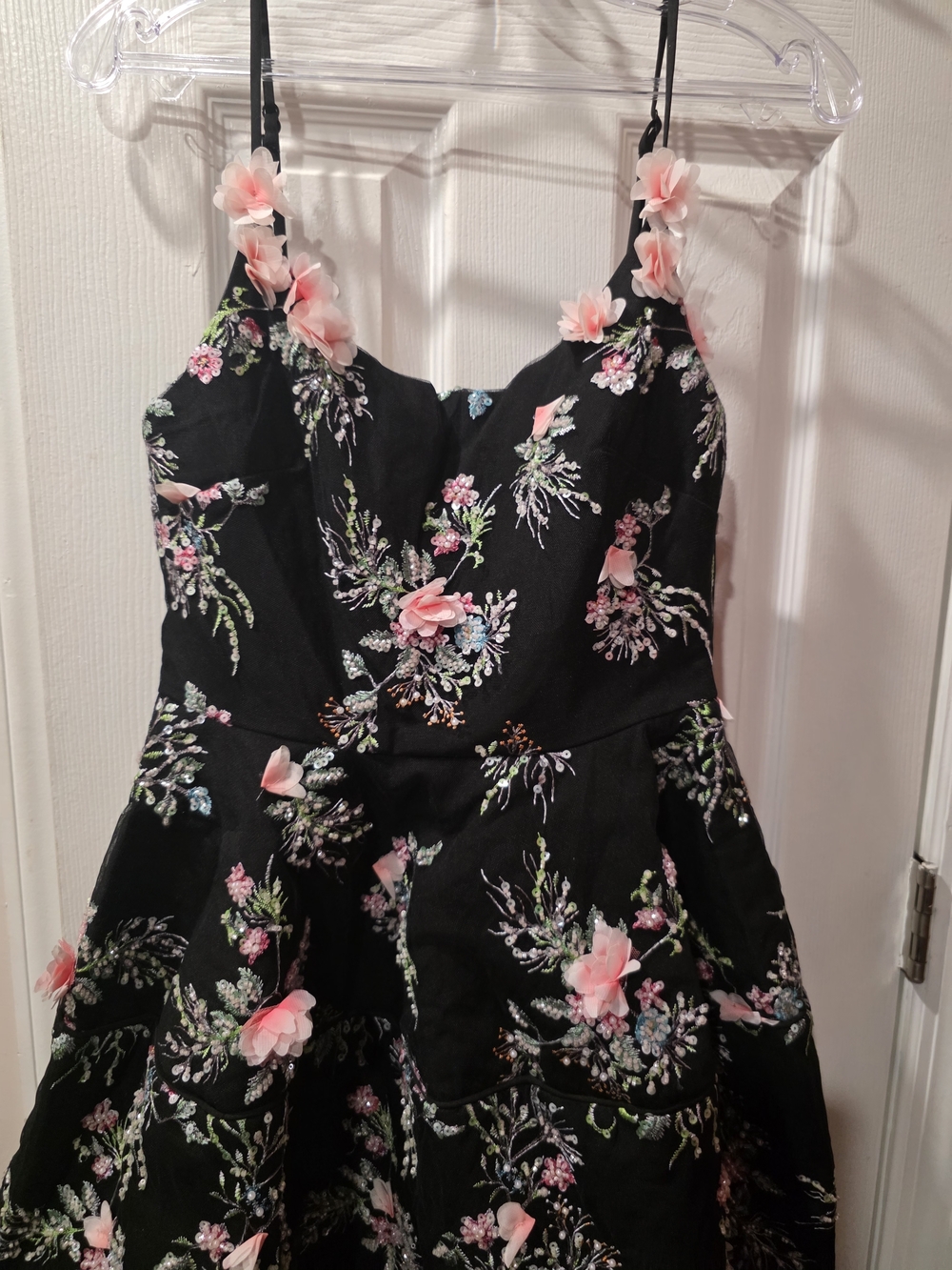 NWT Gaia Floral Mini Dress in Black SZ M - Picture 8 of 12